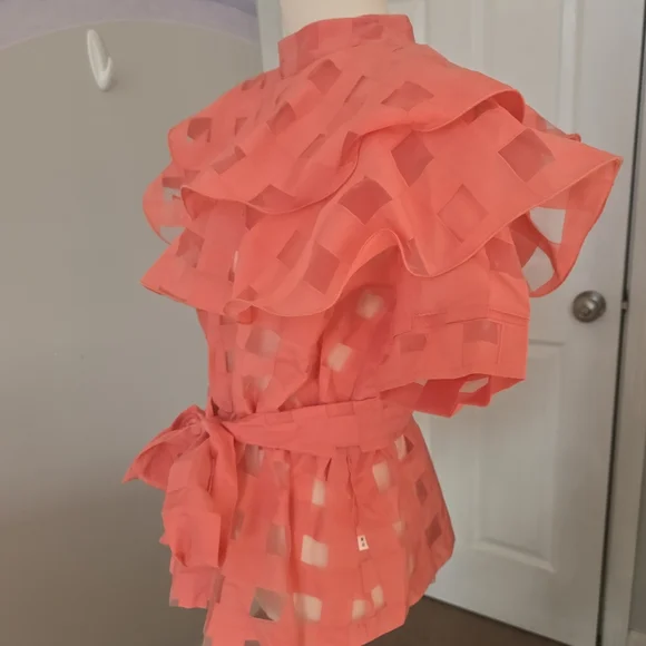 CQ By CQ | Medium | Unique Ruffle High Neck Blouse - Picture 10 of 15